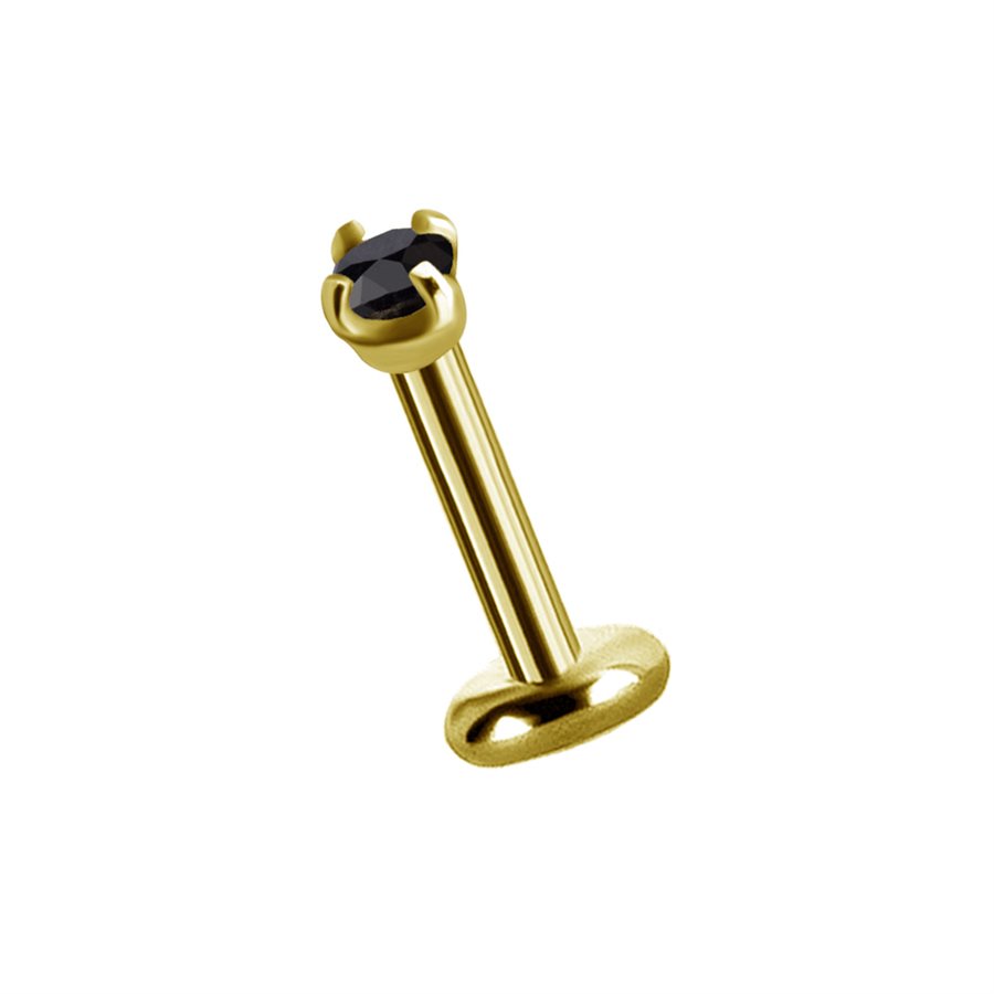 18k gold plated CoCr internal threadless jewelled attachment